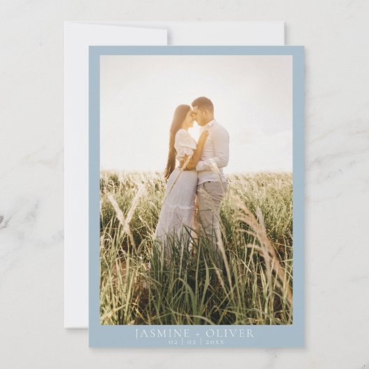 夏カスタムの写真の埃の多いブルー結婚ワックスシール 招待状 (裏面)