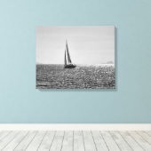 夏カッコいいの帆船の写真 キャンバスプリント (インサイチュ (ウッドフロア))