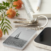 夏カッコいいの帆船の写真 キーホルダー (正面右)