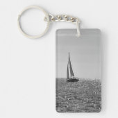夏カッコいいの帆船の写真 キーホルダー (正面)