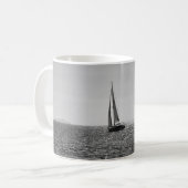 夏カッコいいの帆船の写真 コーヒーマグカップ (正面左)