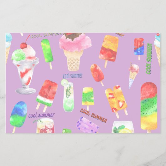 夏カッコいいアイスクリーム、ポップス、冷たい飲み物 チラシ (正面)