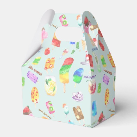 夏カッコいいアイスクリーム、ポップス、冷たい飲み物 フェイバーボックス (正面サイド)