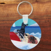 夏カッコいいラブラドール絵画ズ キーホルダー (正面)