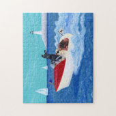 夏カッコいいラブラドール絵画ズ ジグソーパズル (縦)