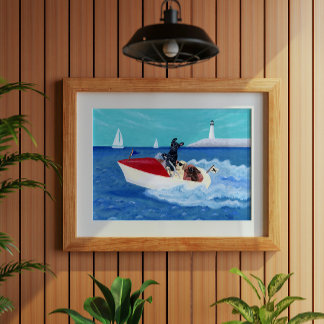 夏カッコいいラブラドール絵画ズ ポスター
