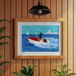 夏カッコいいラブラドール絵画ズ ポスター