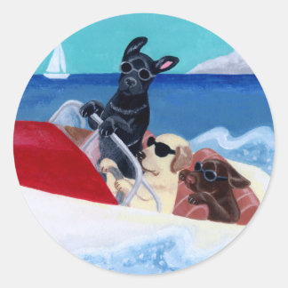 夏カッコいいラブラドール絵画ズ ラウンドシール