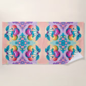 夏カラフルさくらんぼ ビーチタオル (正面)