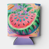 夏カラフルのスイカ 缶クーラー (正面)