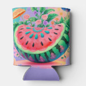 夏カラフルのスイカ 缶クーラー (裏面)