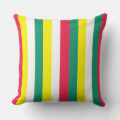 夏カラフルのストライプパターン クッション (正面)