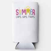 夏カラフルのディップスがドリンクと太陽で旅行 スリム缶クーラー (正面)