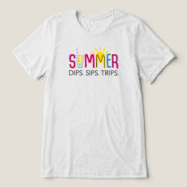 夏カラフルのディップスがドリンクと太陽で旅行 トライブレンドＴシャツ
