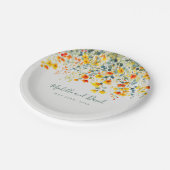夏カラフルのフローラ結婚の ペーパープレート (アングル)