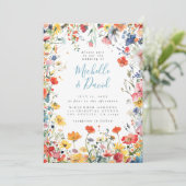 夏カラフルのフローラ結婚の 招待状 (スタンド正面)
