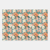 夏カラフルのフローラ ラッピングペーパーシート (正面)