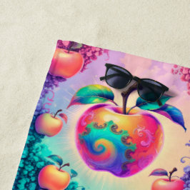 夏カラフルのリンゴ ビーチタオル