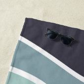 夏カラフルのレトロスタイル波 ビーチタオル (インサイチュ)