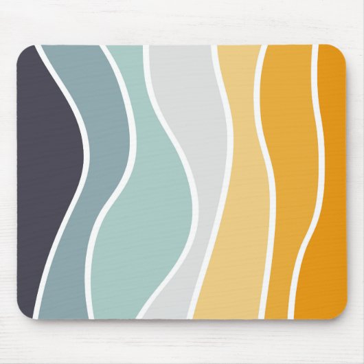 夏カラフルのレトロスタイル波 マウスパッド (正面)