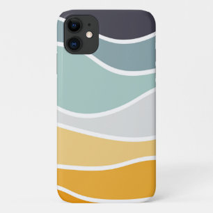 夏カラフルのレトロスタイル波 iPhone 11 ケース