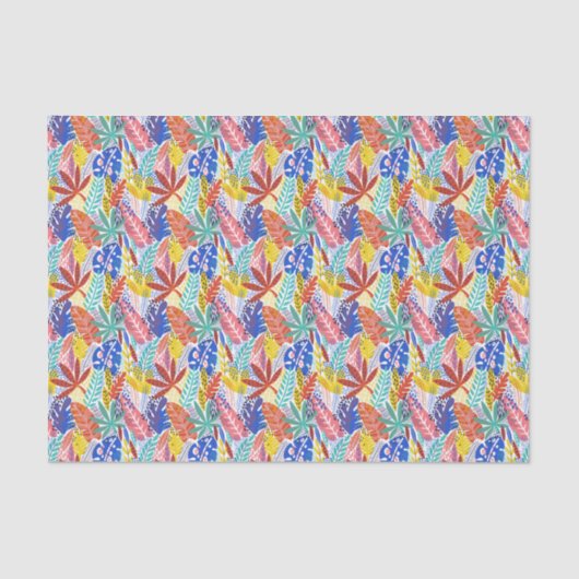 夏カラフルの熱帯ジャング葉ル 薄葉紙 (正面)