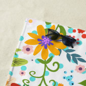 夏カラフルの花 ビーチタオル (インサイチュ)