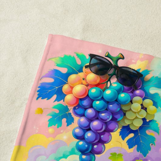 夏カラフルの葡萄 ビーチタオル (インサイチュ)