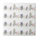 夏カラフルの野草模様 タイル (正面)