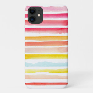 夏カラフルストライプのパステルモダン iPhone 11 ケース