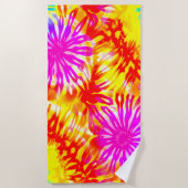 夏カラフルデザインタイダイ ビーチタオル (正面)