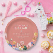 夏カラフルフローラ卒業パーティー ペーパープレート (パーティー)