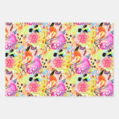 夏カラフル熱帯性抽象芸術折曲ポップ・アートの剤 ラッピングペーパーシート (正面3)