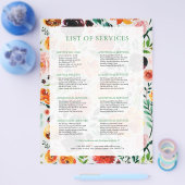 夏カラフル花柄サービス一覧 チラシ (シングル)