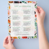 夏カラフル花柄サービス一覧 チラシ (手)
