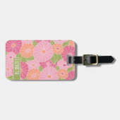 夏カラフル花柄名前をカスタムする ラゲッジタグ (正面横)