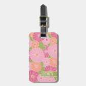 夏カラフル花柄名前をカスタムする ラゲッジタグ (正面縦)