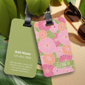 夏カラフル花柄名前をカスタムする ラゲッジタグ