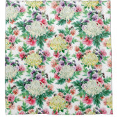 夏カラフル花模様 シャワーカーテン (正面)