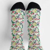 夏カラフル花模様 ソックス (上部)