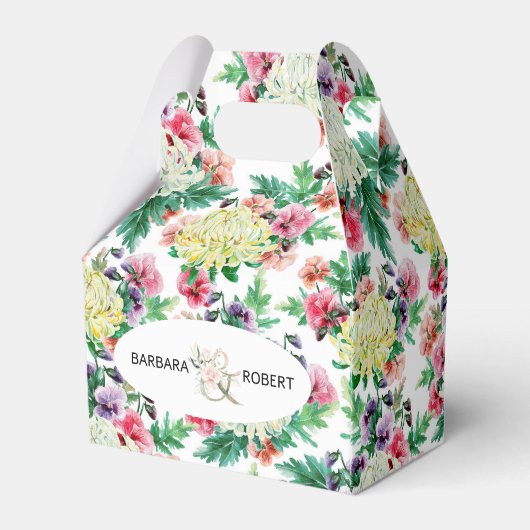 夏カラフル花模様 フェイバーボックス (裏面サイド)