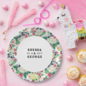 夏カラフル花模様 ペーパープレート (パーティー)