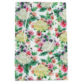 夏カラフル花模様 ミディアムペーパーバッグ (正面)