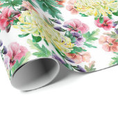 夏カラフル花模様 ラッピングペーパー (ロールコーナー)