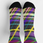 夏カラフル間トリップ（幻覚体験）のような線のパターン ソックス (上部)