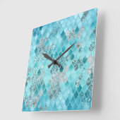 夏カリブの人魚はかりで測1 スクエア壁時計 (傾斜)