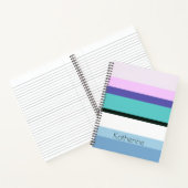 夏ガーリーの人インスパイアストライプカラフル ノートブック (内部)