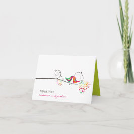 夏キスをするの鳥の結婚ありがとうフォトカード サンキューカード