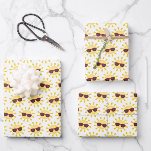 夏クール息子プールパーティー ラッピングペーパーシート (正面)