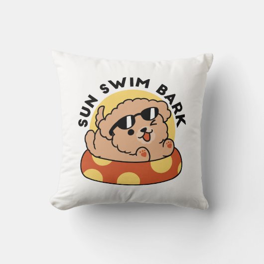 夏クール犬フローティング – かわいい子犬プールパーティー クッション (正面)